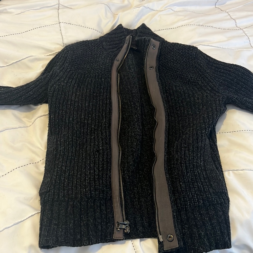 Banana Republic black unisex zip up cardigan men (M) womens (L)